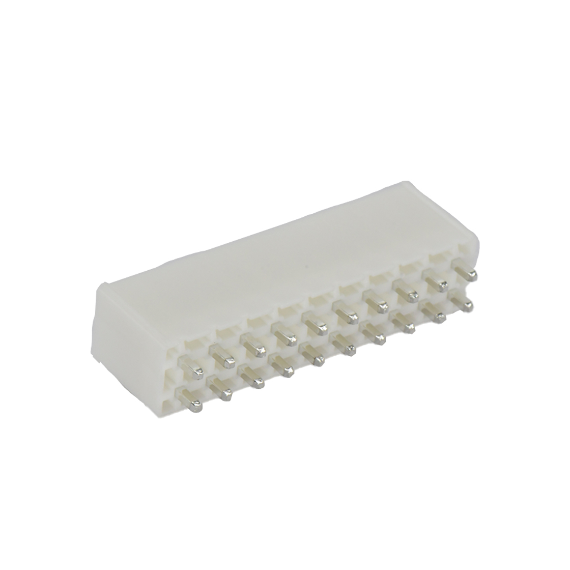 Pitch 4.2mm 双排 180°DIP Wafer 实心针 2X10Pin PA66,94V-0 本色 亮锡